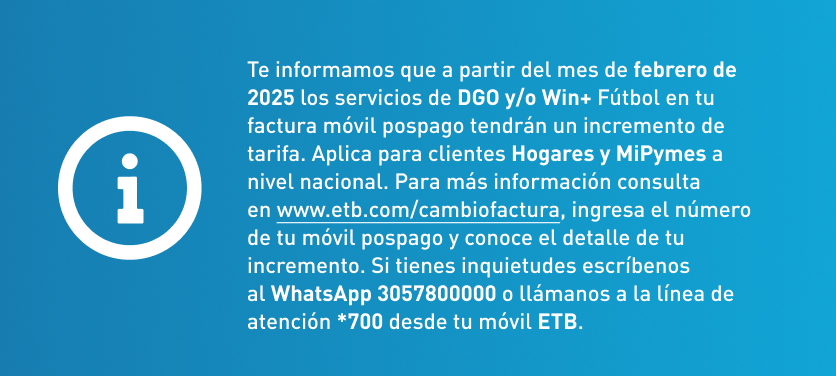 Información regulatoria servicios y procesos ETB.